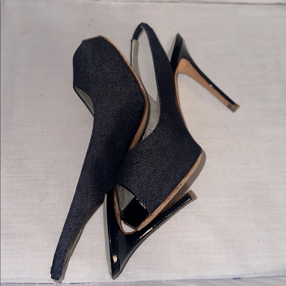 Rene Mancini Jean Peep Toe Slingback Heels